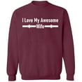 thumbnail image 1 of Unisex Crewneck Sweatshirt, I Love My Awesome Wife, Custom Sweater, Slim Fit, Long Sleeve Sweater - Maroon Medium, 1 of 2