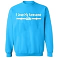 thumbnail image 1 of Unisex Crewneck Sweatshirt, I Love My Awesome Wife, Custom Sweater, Slim Fit, Long Sleeve Sweater - Sapphire X-Large, 1 of 2