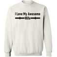 thumbnail image 1 of Unisex Crewneck Sweatshirt, I Love My Awesome Wife, Custom Sweater, Slim Fit, Long Sleeve Sweater - White 3X-Large, 1 of 2