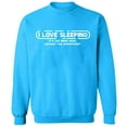 thumbnail image 1 of Unisex Crewneck Sweatshirt,I Love Sleeping, Custom Sweater, Slim Fit, Long Sleeve Sweater - Sapphire Medium, 1 of 2