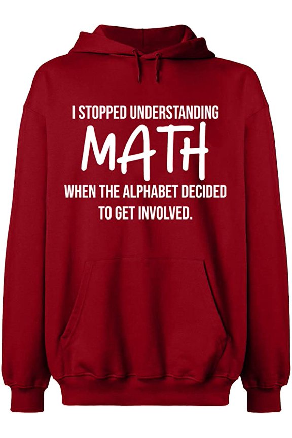 Unisex Crewneck Sweatshirt, I Stopped Understanding Math, Slim Fit, Long Sleeve Sweater - Antiquee Cherry Small