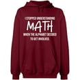 thumbnail image 1 of Unisex Crewneck Sweatshirt, I Stopped Understanding Math, Slim Fit, Long Sleeve Sweater - Cardinal Red Large, 1 of 2