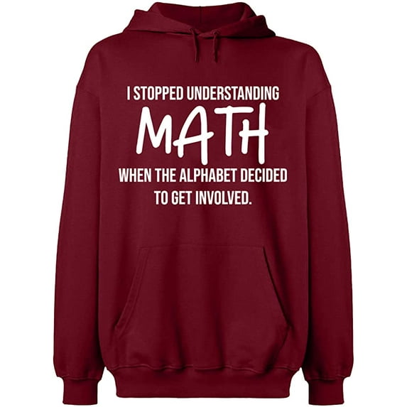 Unisex Crewneck Sweatshirt, I Stopped Understanding Math, Slim Fit, Long Sleeve Sweater - Cardinal Red Large