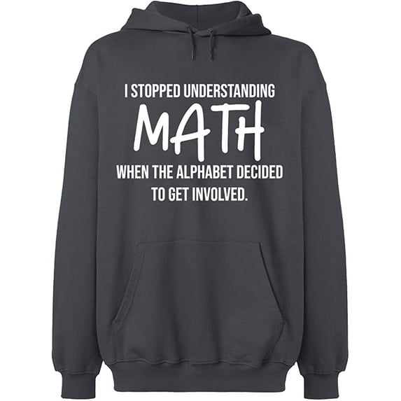Unisex Crewneck Sweatshirt, I Stopped Understanding Math, Slim Fit, Long Sleeve Sweater - Charcoal Small