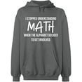 thumbnail image 1 of Unisex Crewneck Sweatshirt, I Stopped Understanding Math, Slim Fit, Long Sleeve Sweater - Graphite Heather Medium, 1 of 2