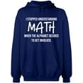 thumbnail image 1 of Unisex Crewneck Sweatshirt, I Stopped Understanding Math, Slim Fit, Long Sleeve Sweater - Navy Blue Large, 1 of 2