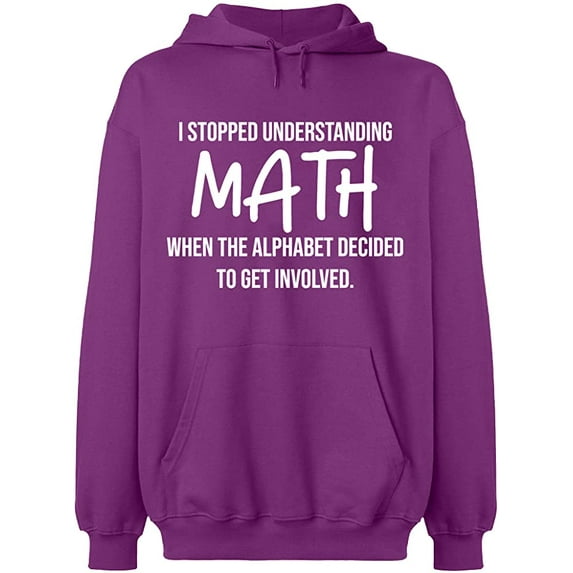 Unisex Crewneck Sweatshirt, I Stopped Understanding Math, Slim Fit, Long Sleeve Sweater - Purple 3X-Large