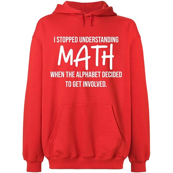 Unisex Crewneck Sweatshirt, I Stopped Understanding Math, Slim Fit, Long Sleeve Sweater - Red 2X-Large