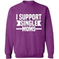 thumbnail image 1 of Unisex Crewneck Sweatshirt, I Support Single Moms, Custom Sweater, Slim Fit, Long Sleeve Sweater - Purple 3X-Large, 1 of 2