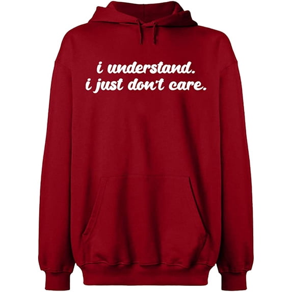 Unisex Crewneck Sweatshirt, I Understand I Just Don't Care, Slim Fit, Long Sleeve Sweater - Antiquee Cherry Medium