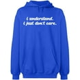 thumbnail image 1 of Unisex Crewneck Sweatshirt, I Understand I Just Don't Care, Slim Fit, Long Sleeve Sweater - Royal Blue Small, 1 of 2