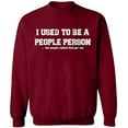 thumbnail image 1 of Unisex Crewneck Sweatshirt, I Used To Be People Person, Slim Fit, Long Sleeve Sweater - Cardinal Red Medium, 1 of 2