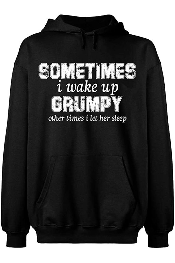 Unisex Crewneck Sweatshirt, I Wake Up Grumpy, Slim Fit, Long Sleeve Sweater - Black Large