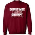 thumbnail image 1 of Unisex Crewneck Sweatshirt, I Wake Up Grumpy, Slim Fit, Long Sleeve Sweater - Cardinal Red 3X-Large, 1 of 2