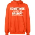 thumbnail image 1 of Unisex Crewneck Sweatshirt, I Wake Up Grumpy, Slim Fit, Long Sleeve Sweater - Orange 3X-Large, 1 of 2