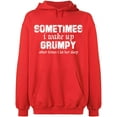 thumbnail image 1 of Unisex Crewneck Sweatshirt, I Wake Up Grumpy, Slim Fit, Long Sleeve Sweater - Red 3X-Large, 1 of 2