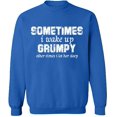 thumbnail image 1 of Unisex Crewneck Sweatshirt, I Wake Up Grumpy, Slim Fit, Long Sleeve Sweater - Royal Blue 2X-Large, 1 of 2