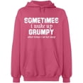 thumbnail image 1 of Unisex Crewneck Sweatshirt, I Wake Up Grumpy, Slim Fit, Long Sleeve Sweater - Safety Pink 2X-Large, 1 of 2