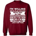 thumbnail image 1 of Unisex Crewneck Sweatshirt, I'm Willing, Slim Fit, Long Sleeve Sweater - Cardinal Red X-Large, 1 of 2
