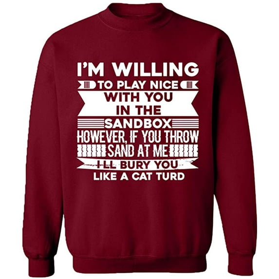 Unisex Crewneck Sweatshirt, I'm Willing, Slim Fit, Long Sleeve Sweater - Cardinal Red X-Large