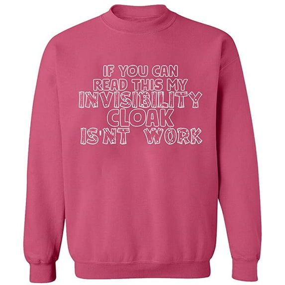 Unisex Crewneck Sweatshirt, If You Can Read This, Custom Sweater, Slim Fit, Long Sleeve Sweater - Safety Pink X-Large