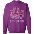 thumbnail image 1 of Unisex Crewneck Sweatshirt, Im An Enganeer Good With Math, Custom Sweater, Slim Fit, Long Sleeve Sweater - Purple Small, 1 of 2