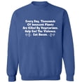 thumbnail image 1 of Unisex Crewneck Sweatshirt, Innocent Plants Are Killed, Custom Sweater, Slim Fit, Long Sleeve Sweater - Indigo Blue Medium, 1 of 2