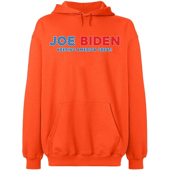Unisex Crewneck Sweatshirt, Joe Biden Keeping America Great, Slim Fit, Long Sleeve Sweater - Orange Large