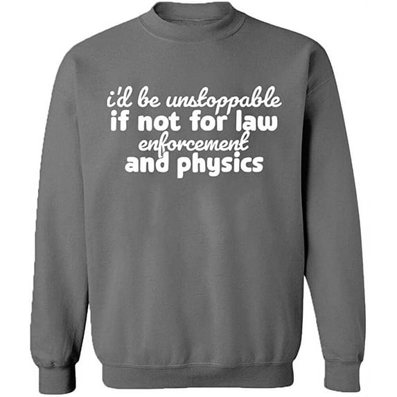 Unisex Crewneck Sweatshirt, Law Enforcement And Physics, Custom Sweater, Slim Fit, Long Sleeve Sweater - Graphite Heather 3X-Large