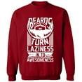 thumbnail image 1 of Unisex Crewneck Sweatshirt, Laziness Into Awesomeness, Slim Fit, Long Sleeve Sweater - Antiquee Cherry Small, 1 of 2