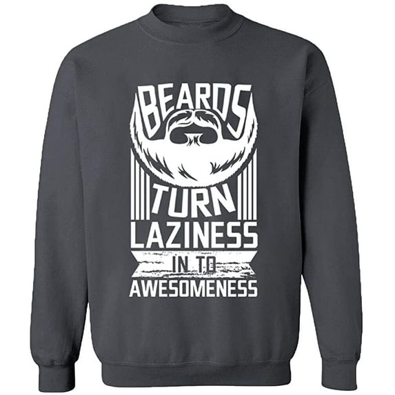 Unisex Crewneck Sweatshirt, Laziness Into Awesomeness, Slim Fit, Long Sleeve Sweater - Charcoal 2X-Large