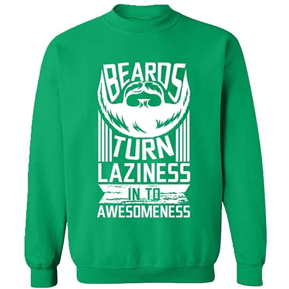 Unisex Crewneck Sweatshirt, Laziness Into Awesomeness, Slim Fit, Long Sleeve Sweater - Irish Green X-Large