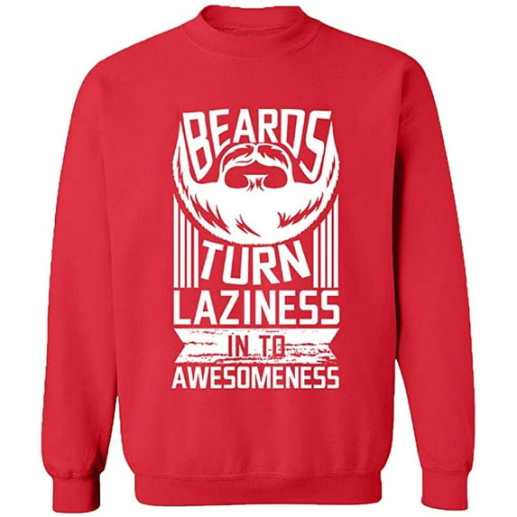 Unisex Crewneck Sweatshirt, Laziness Into Awesomeness, Slim Fit, Long Sleeve Sweater - Red 3X-Large