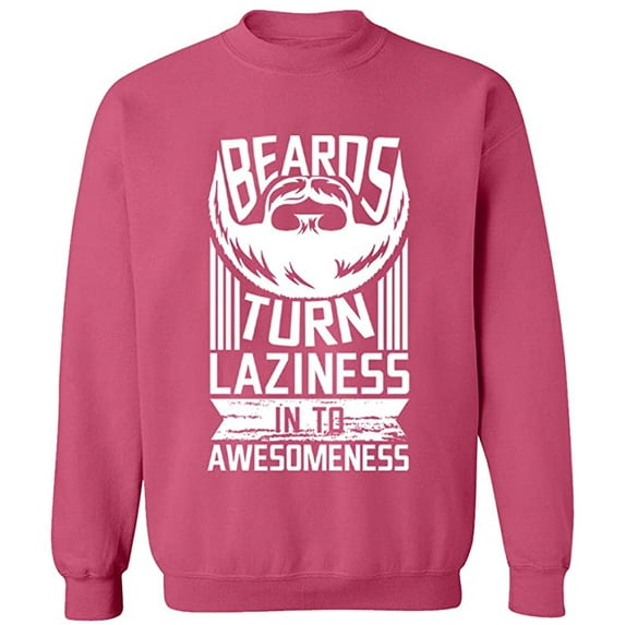 Unisex Crewneck Sweatshirt, Laziness Into Awesomeness, Slim Fit, Long Sleeve Sweater - Safety Pink 3X-Large