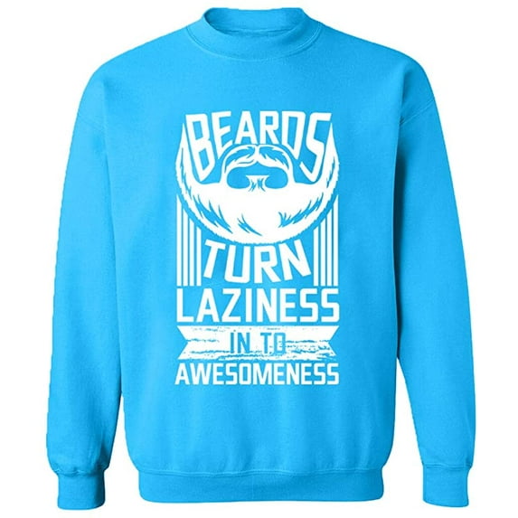 Unisex Crewneck Sweatshirt, Laziness Into Awesomeness, Slim Fit, Long Sleeve Sweater - Sapphire Small
