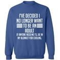 thumbnail image 1 of Unisex Crewneck Sweatshirt, My Blonket For Cooling, Custom Sweater, Slim Fit, Long Sleeve Sweater - Indigo Blue Large, 1 of 2