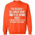 thumbnail image 1 of Unisex Crewneck Sweatshirt, My Blonket For Cooling, Custom Sweater, Slim Fit, Long Sleeve Sweater - Orange Medium, 1 of 2