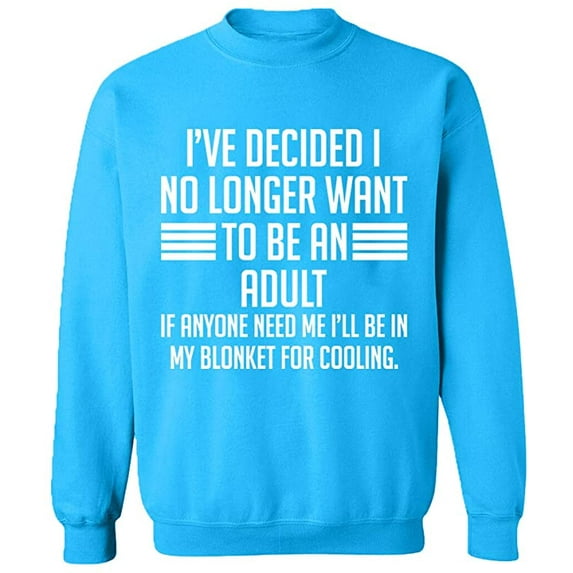 Unisex Crewneck Sweatshirt, My Blonket For Cooling, Custom Sweater, Slim Fit, Long Sleeve Sweater - Sapphire 2X-Large