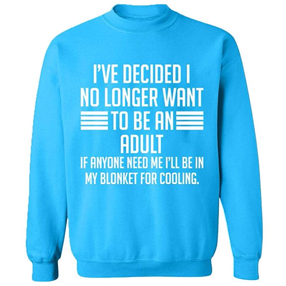 Unisex Crewneck Sweatshirt, My Blonket For Cooling, Custom Sweater, Slim Fit, Long Sleeve Sweater - Sapphire 2X-Large
