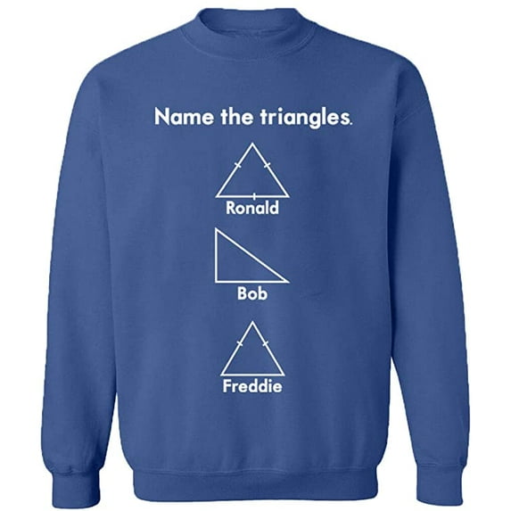 Unisex Crewneck Sweatshirt, Name The Triangle Ronald, Custom Sweater, Slim Fit, Long Sleeve Sweater - Indigo Blue 2X-Large