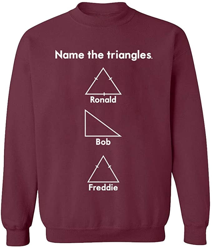 Unisex Crewneck Sweatshirt, Name The Triangle Ronald, Custom Sweater, Slim  Fit, Long Sleeve Sweater - Safety Pink Small