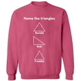 thumbnail image 1 of Unisex Crewneck Sweatshirt, Name The Triangle Ronald, Custom Sweater, Slim Fit, Long Sleeve Sweater - Safety Pink Large, 1 of 2
