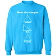 thumbnail image 1 of Unisex Crewneck Sweatshirt, Name The Triangle Ronald, Custom Sweater, Slim Fit, Long Sleeve Sweater - Sapphire Large, 1 of 2