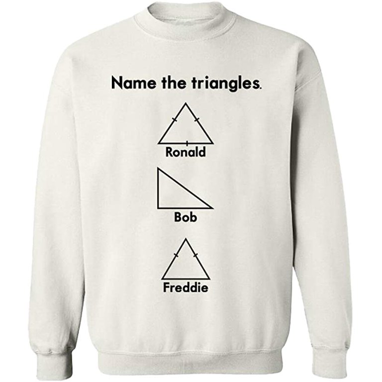 Unisex Crewneck Sweatshirt, Name The Triangle Ronald, Custom Sweater, Slim  Fit, Long Sleeve Sweater - White Large