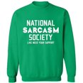 thumbnail image 1 of Unisex Crewneck Sweatshirt, National Sarcasm Society, Slim Fit, Long Sleeve Sweater - Irish Green X-Large, 1 of 2