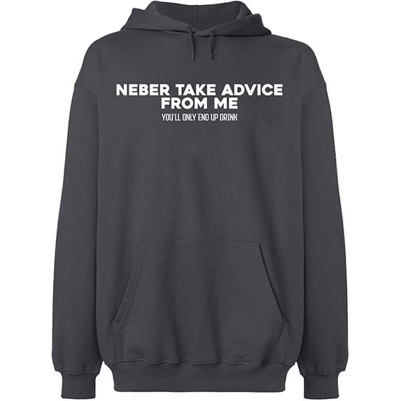 Unisex Crewneck Sweatshirt, Neber Take Advice From Me, Slim Fit, Long Sleeve Sweater - Charcoal 2X-Large