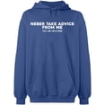 thumbnail image 1 of Unisex Crewneck Sweatshirt, Neber Take Advice From Me, Slim Fit, Long Sleeve Sweater - Indigo Blue Large, 1 of 2