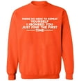 thumbnail image 1 of Unisex Crewneck Sweatshirt, No Need To Repeat Yourself, Slim Fit, Long Sleeve Sweater - Orange 2X-Large, 1 of 2