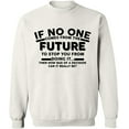 thumbnail image 1 of Unisex Crewneck Sweatshirt, No One Come From The Future, Custom Sweater, Slim Fit, Long Sleeve Sweater - White Small, 1 of 2