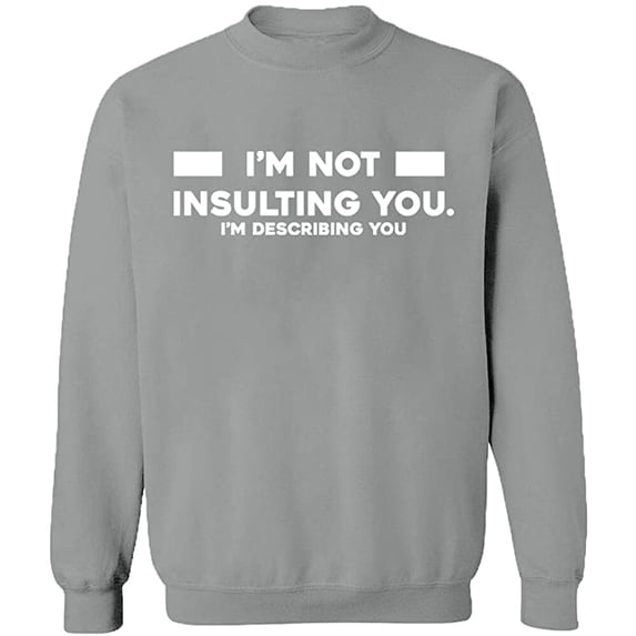 Unisex Crewneck Sweatshirt, Not Insulting You Describing, Slim Fit, Long Sleeve Sweater - Sport Grey Medium